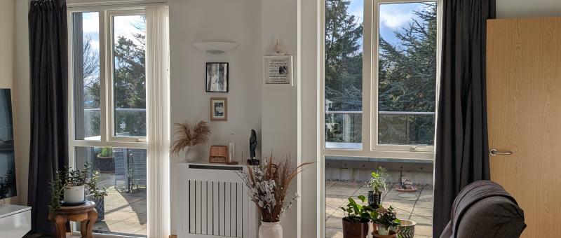 Image of windows and terrace in flat 50